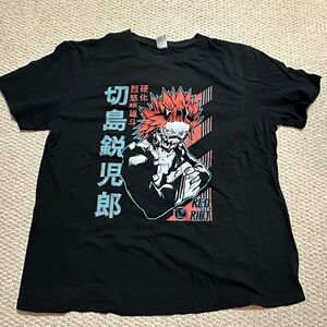 Black and red anime My Hero Academia Kirishima Red Riot tee Size XL